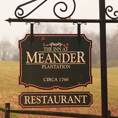 Entry sign to The Inn at Meander Plantation